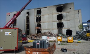 Brand Kühllager, Basel (BS)<br />
Schadstoffabklärung, Rückbaukonzept, Entsorgungswege, 2010