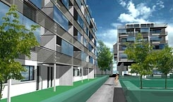 PH Kammelweg, Wien, vor Baubeginn (Architekten: Johannes und Hermann Kaufmann, Vorarlberg)